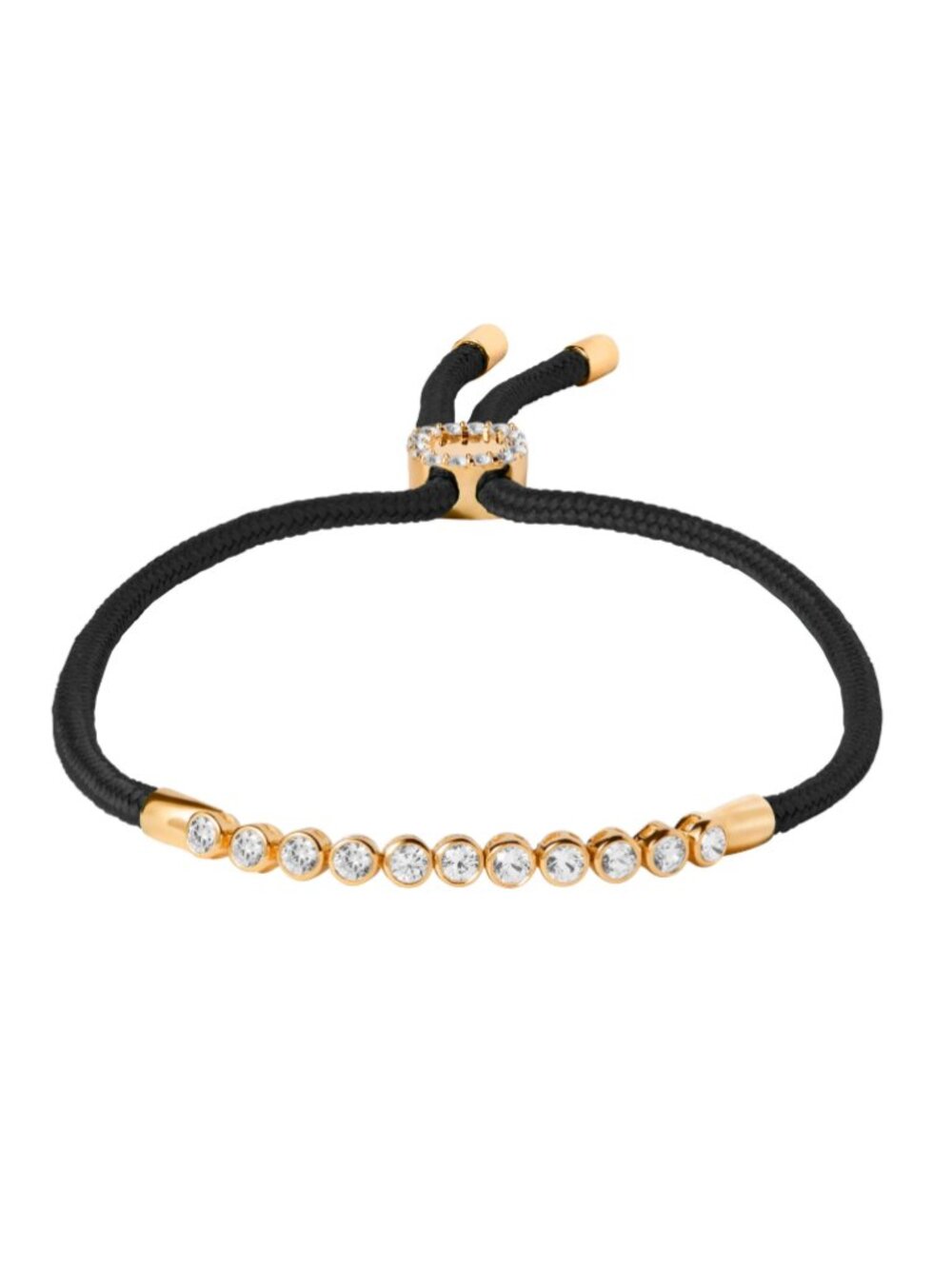 Dorsey JAMES BEZEL NOIR ET BLANC PARACORD ANKLET IN LAB WHITE SAPPHIRE